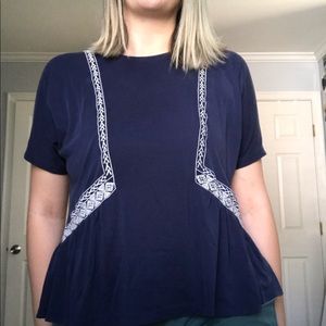 blue peplum shirt
